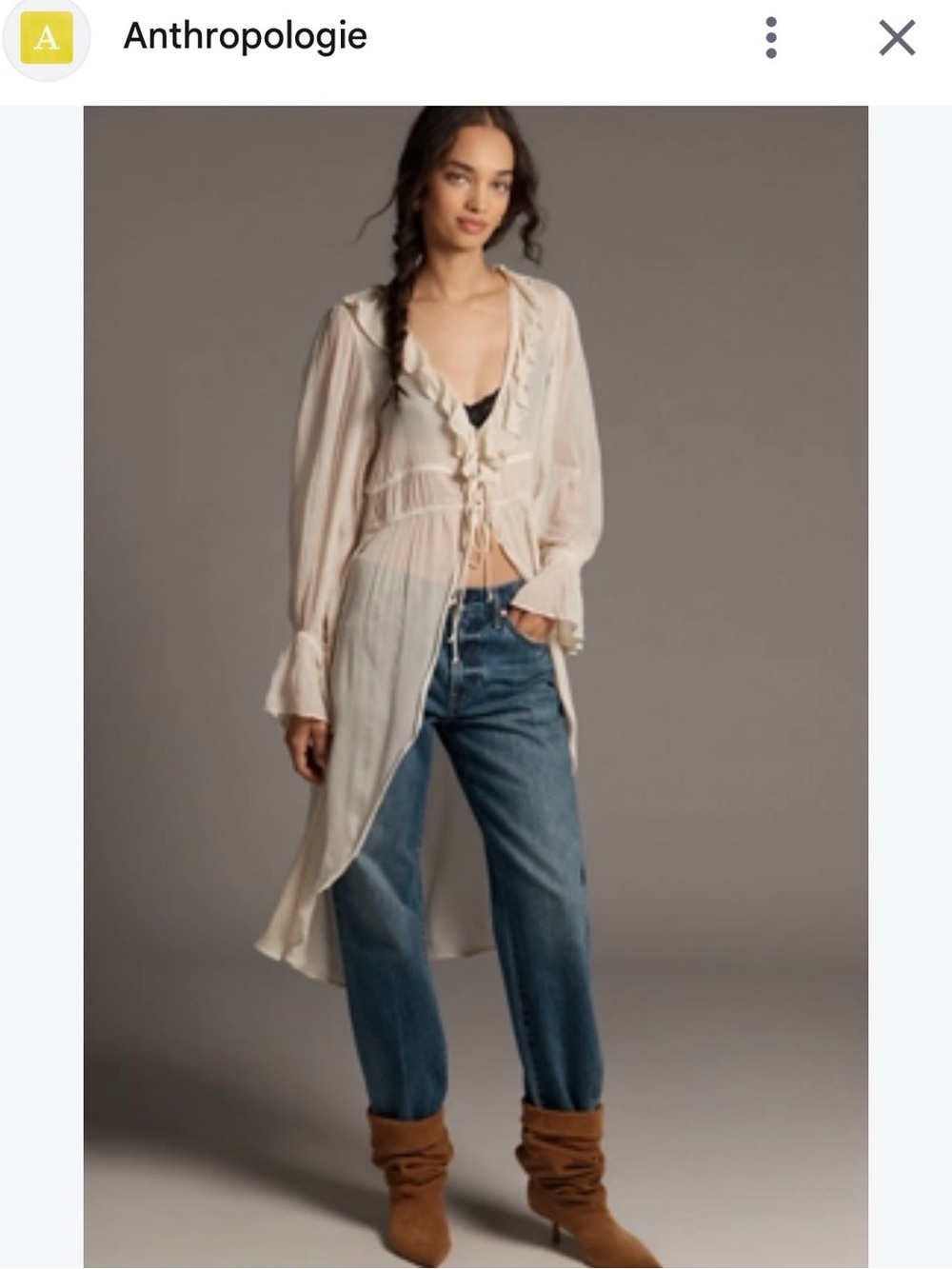 Anthropologie cream duster.